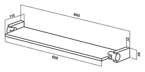 Полка Am.Pm Admire хром A1034700 Полка Am.Pm Admire хром A1034700, 2