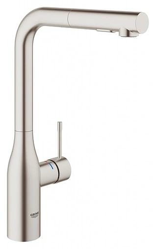 Смеситель для кухни с выдвижным изливом Grohe Essence New хром матовый 30270DC0