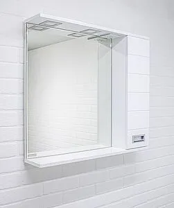 Шкаф-зеркало Домино Cube 75 R белый DC5009HZ, 4