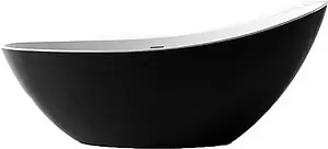 Ванна акриловая отдельностоящая Abber 183x78 белый/панель Black matte AB9233MB, 1