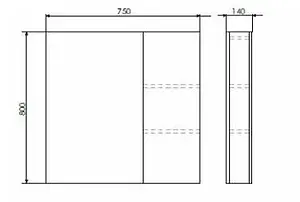 Шкаф-зеркало Comforty Генуя 75 белый 00004145530CF Шкаф-зеркало Comforty Генуя 75 белый 00004145530CF, 2