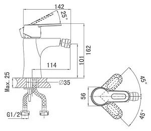 Смеситель для биде D&K Hamburg Bayern хром DA1172201 Смеситель для биде D&K Hamburg Bayern хром DA1172201, 2