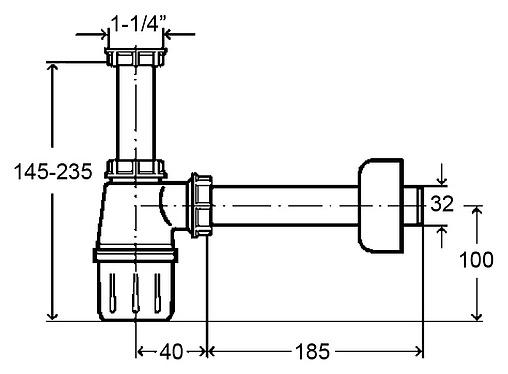 Сифон бутылочный для раковины Viega 5725 белый 108694