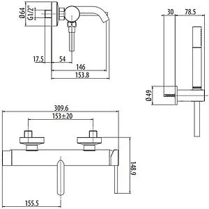 Смеситель для ванны Gattoni Circle Two хром 9100/91C0 Смеситель для ванны Gattoni Circle Two хром 9100/91C0, 2
