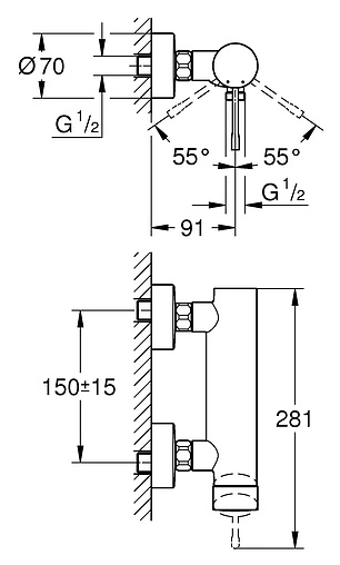Смеситель для душа Grohe Essence New хром 33636001