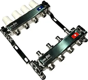 Группа коллекторная без расходомеров 4 отвода 1&quot;в/в x ¾&quot;ек Uni-fitt OPTIMAL 451B4304.RU, 4