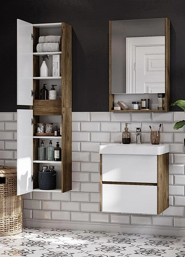 Шкаф-зеркало Aquaton Сканди 55 белый/дуб рустикальный 1A252102SDZ90 Шкаф-зеркало Aquaton Сканди 55 белый/дуб рустикальный 1A252102SDZ90