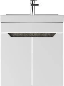 Тумба-умывальник подвесная Айсберг Мечта 50 белый/бетон DM2334T+4607152361544, 3