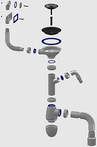 Сифон бутылочный для мойки с переливом Unicorn В427 Сифон бутылочный для мойки с переливом Unicorn В427, 2