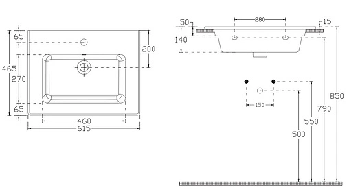 Раковина ISVEA SistemaT 61 белый 10SL50061SV