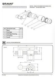 Скрытая часть смесителя для раковины Bravat Built-in D968K-ENG, 3