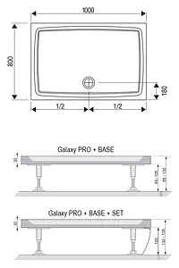 Поддон для душа Ravak Gigant Pro 100х80 Flat XA03A411010, 3