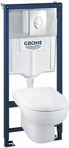 Комплект 5 в 1 Grohe Solido Perfect 39191000 с кнопкой Skate Air хром глянцевый