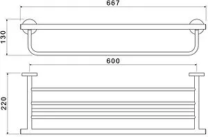 Полка для полотенец Aquatek Оберон чёрный матовый AQ4215MB, 2