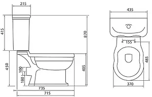 Чаша унитаза BelBagno Boheme белый BB115CPR Чаша унитаза BelBagno Boheme белый BB115CPR, 2