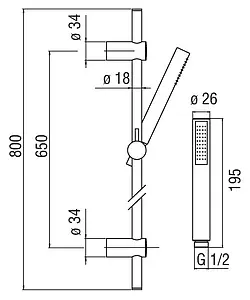 Душевая стойка Nobili хром AD140/18CR Душевая стойка Nobili хром AD140/18CR, 2