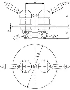 Смеситель для ванны скрытого монтажа Rav Slezak Labe хром L086K, 2