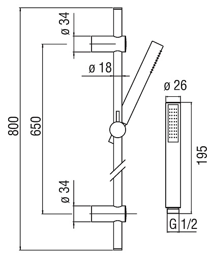 Душевая стойка Nobili хром AD140/18CR