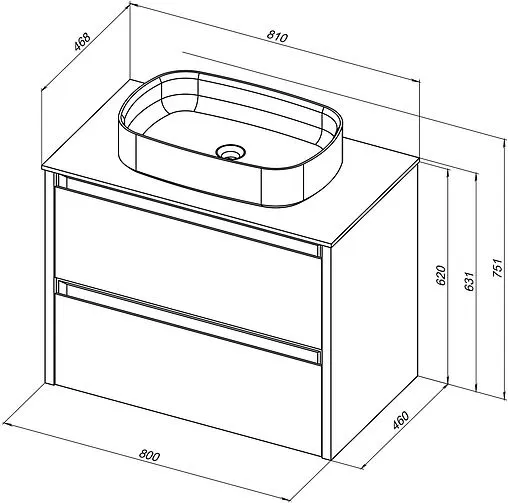 Тумба под умывальник подвесной Allen Brau Fantasy 2.0 80 олива 1.11001.CGM 2.0
