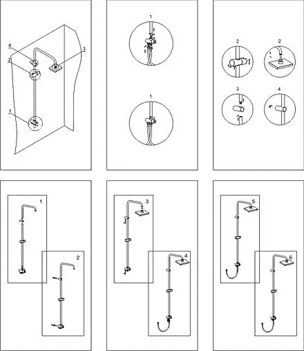 Душевая система без смесителя Wasserkraft бронза A040