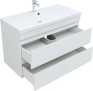 Тумба-умывальник подвесная Aquanet Нота New 100 белый глянец 00335420+00284116 Тумба-умывальник подвесная Aquanet Нота New 100 белый глянец 00335420+00284116, 4