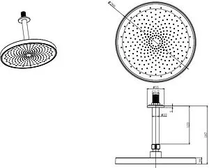 Лейка верхнего душа Aquatek чёрный матовый AQ2070MB, 2