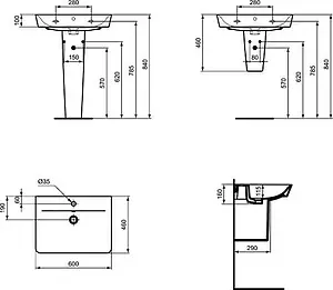 Раковина Ideal Standard Connect Air 60 белый E074201 Раковина Ideal Standard Connect Air 60 белый E074201, 2