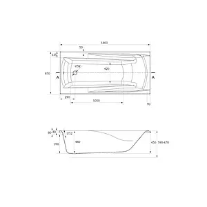 Ванна акриловая Cersanit Zen 180x85 P-WP-ZEN*180NL Ванна акриловая Cersanit Zen 180x85 P-WP-ZEN*180NL, 3