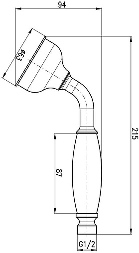 Лейка ручного душа Rav Slezak Morava retro чёрный матовый/белый KS0017CMAT
