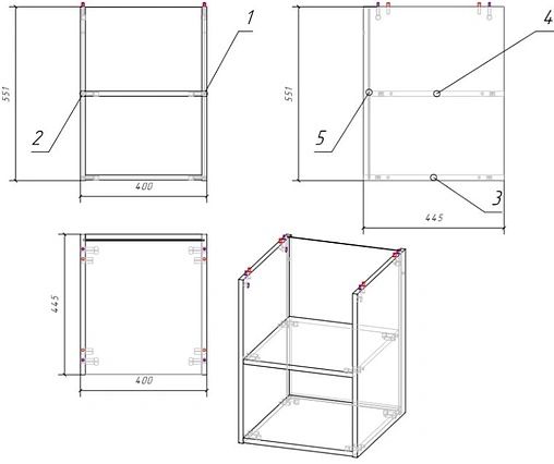 Модуль подвесной открытый Cersanit Moduo 40 дуб SB-MD-MOD40-SZ