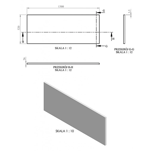 Панель для ванны фронтальная C-bath 130x52 белый CBQPF0102