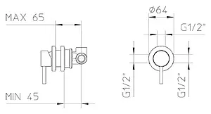 Смеситель для душа скрытого монтажа Bossini хром Z10201410BOS001 Смеситель для душа скрытого монтажа Bossini хром Z10201410BOS001, 2