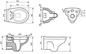 Унитаз подвесной безободковый Logan L4W Pro белый 00302576 Унитаз подвесной безободковый Logan L4W Pro белый 00302576, 2