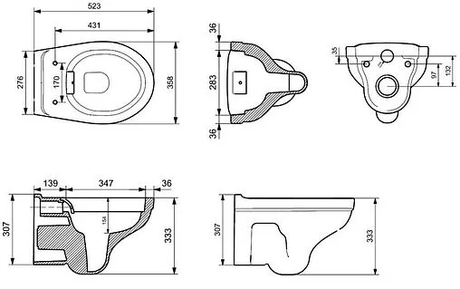 Унитаз подвесной безободковый Logan L4W Pro белый 00302576