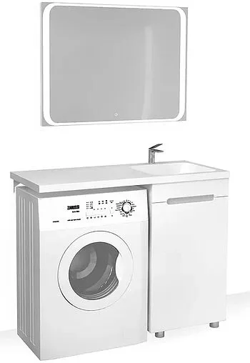 Тумба-умывальник напольная над стиральной машиной Raval Forte 110 R белый For.01.110.R/N/W+4627173210034