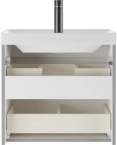 Тумба под умывальник подвесной Домино Graffo 60 светло-серый DGr2407T