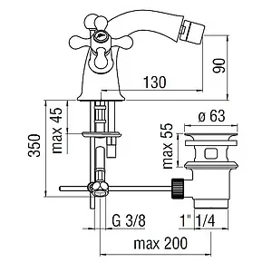 Смеситель для биде Nobili Grazia бронза GRC5119/6BR Смеситель для биде Nobili Grazia бронза GRC5119/6BR, 2