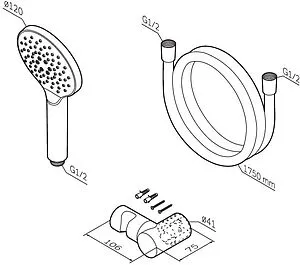 Душевой набор Am.Pm Like чёрный матовый F0118022, 2