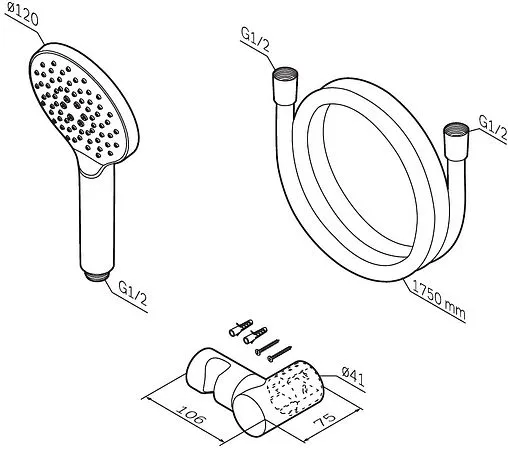 Душевой набор Am.Pm Like чёрный матовый F0118022