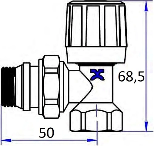 Вентиль регулирующий угловой ½&quot; в/н IVANCI IVC.103003.N.03