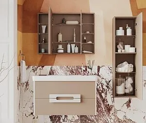 Шкаф-зеркало Aquaton Ар-Деко 85 кашемир 1A280602DD6E0, 3