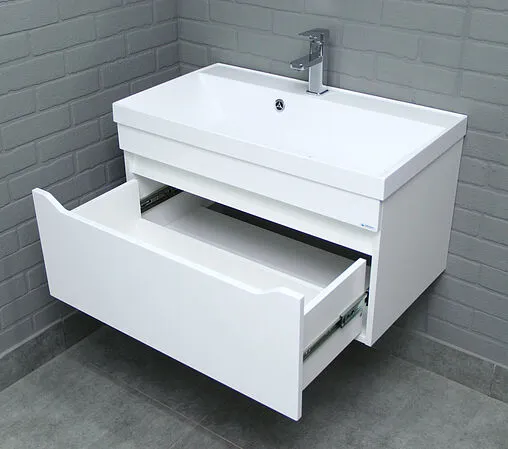 Тумба под умывальник подвесной Айсберг Bazis 80 белый DA5903T