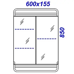Шкаф-зеркало Aqwella Corsica 60 белый Kor.04.06, 2