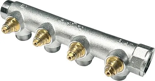 Коллектор регулирующий проходной 4 отвода ¾&quot;в/н x ½&quot;н Uni-fitt 414C3240