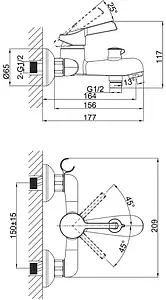 Смеситель для ванны D&K Rhein Schiller хром DA1463201 Смеситель для ванны D&K Rhein Schiller хром DA1463201, 2