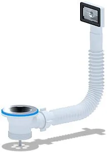 Выпуск для мойки с прямоугольным переливом Ани Пласт хром N105S Выпуск для мойки с прямоугольным переливом Ани Пласт хром N105S, 1