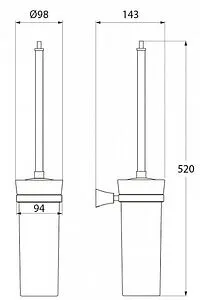 Ёршик для унитаза IDDIS Vico хром VICSBC0i47, 2