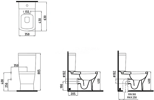 Унитаз-компакт с функцией биде и встроенным смесителем Bien Neptun белый NPKD06301VE0W5SZ0
