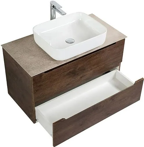 Тумба-умывальник подвесная BelBagno ETNA 100 Rovere Moro ETNA-1000-2C-SO-RW-P+