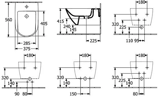 Биде подвесное Villeroy&amp;Boch Subway 3.0 белый 44700001